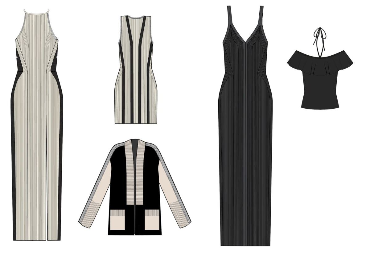 Knitwear CADs, drawn by Georgia
