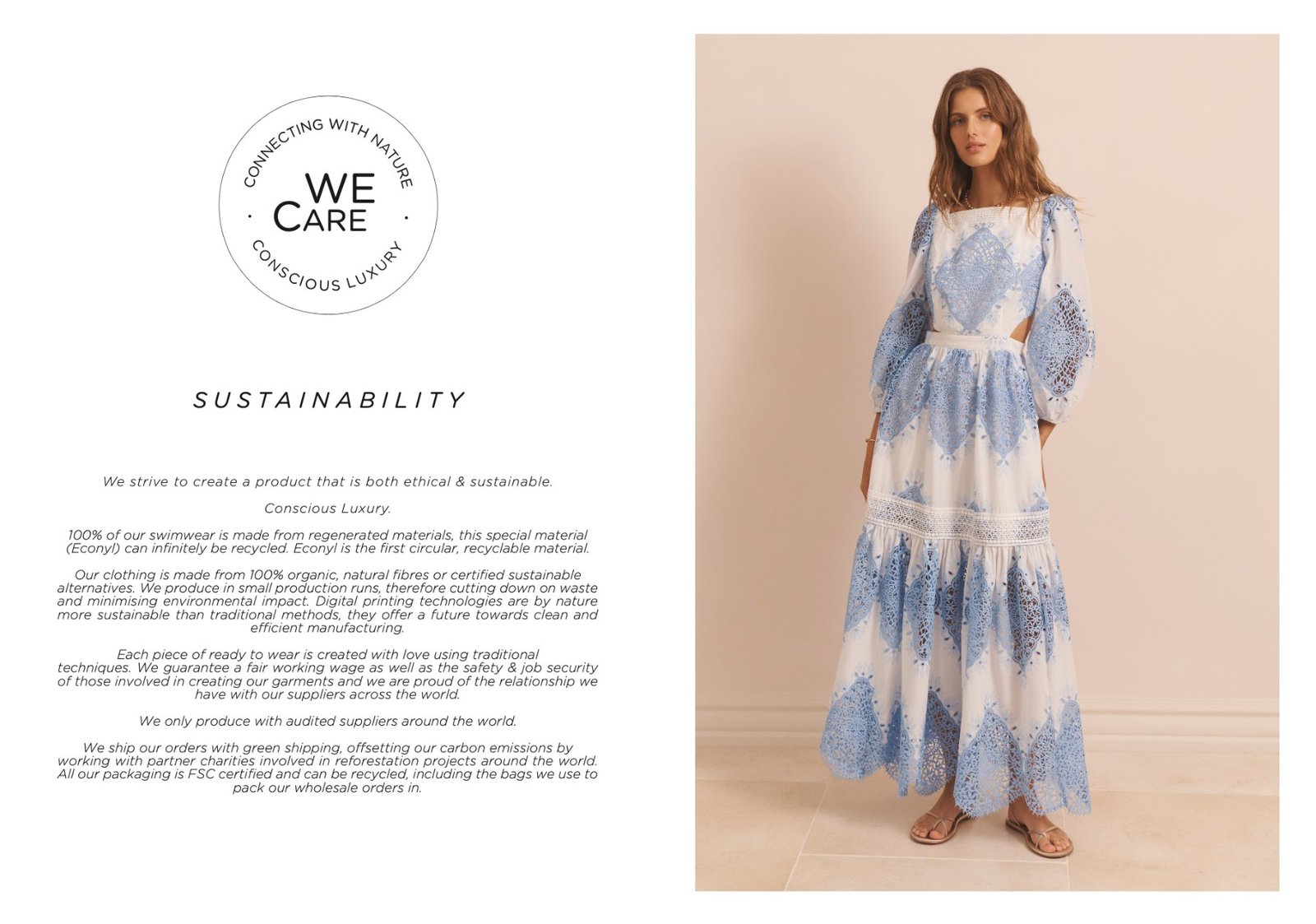 Lookbook and line sheet page