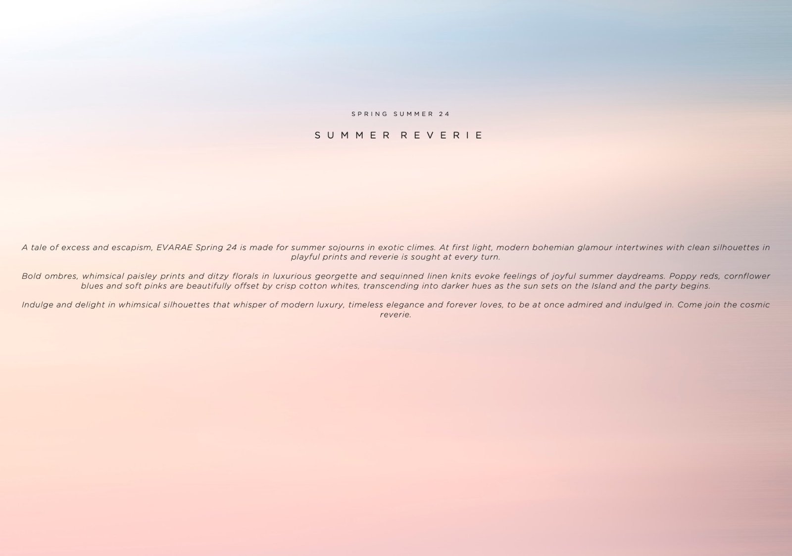 Lookbook and line sheet page