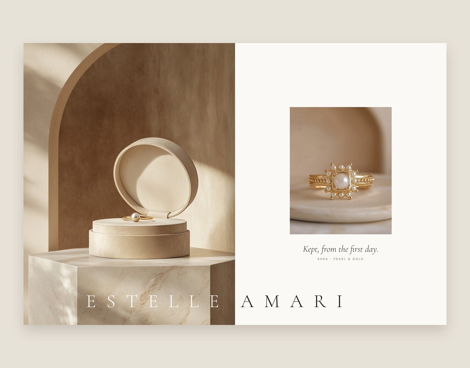ESTELLE AMARI press spread, one name across both pages