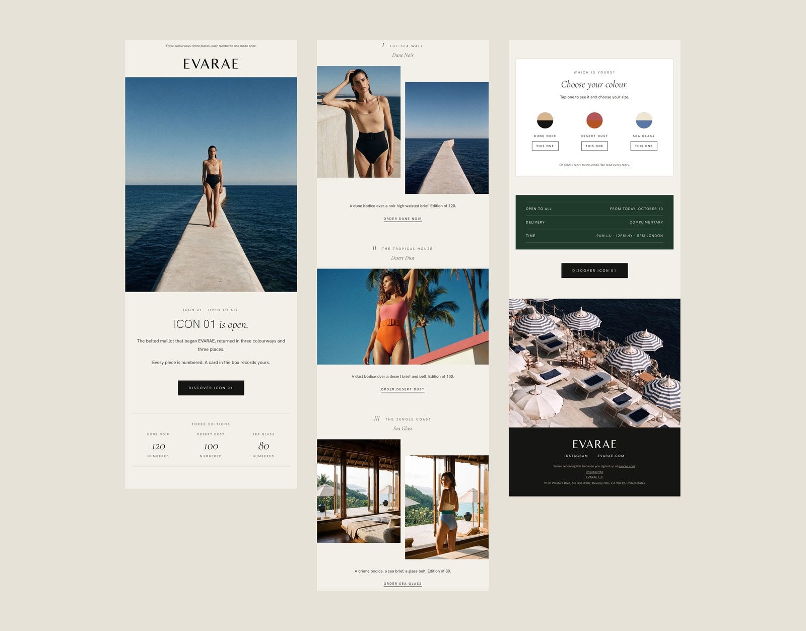 EVARAE email, ICON 01 is open