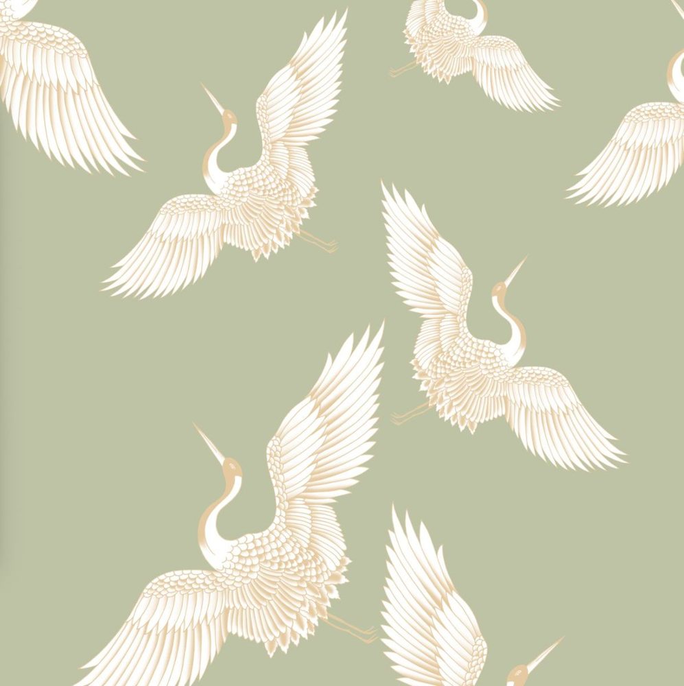 Garden green and rose print 085
