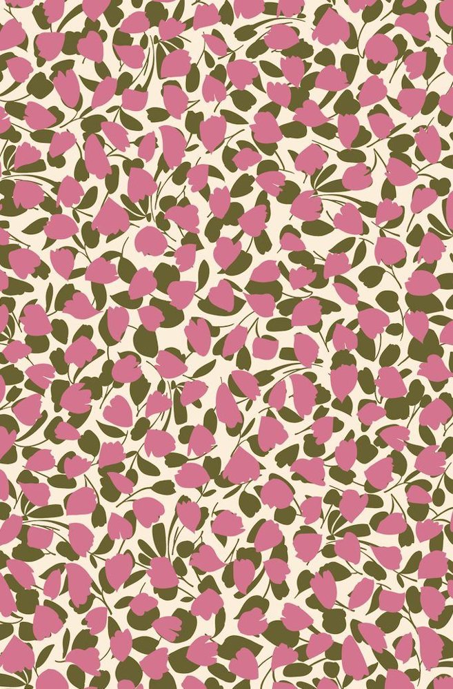 Garden green and rose print 087
