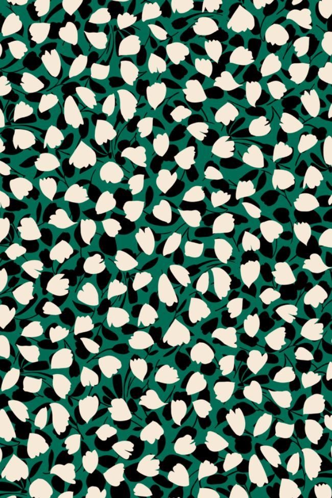 Garden green and rose print 097