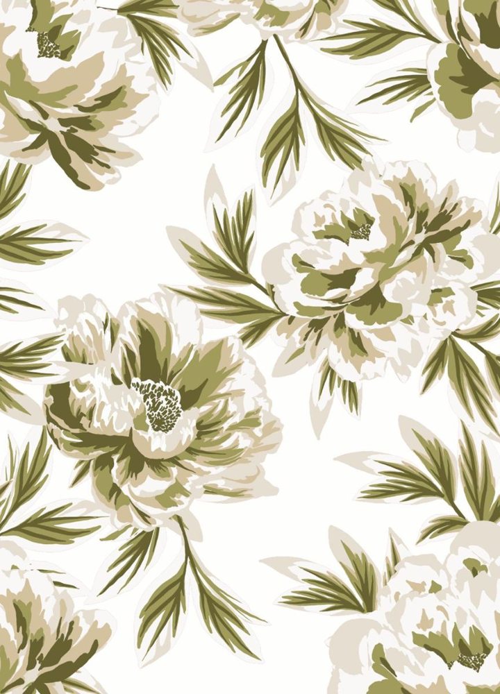 Garden green and rose print 107