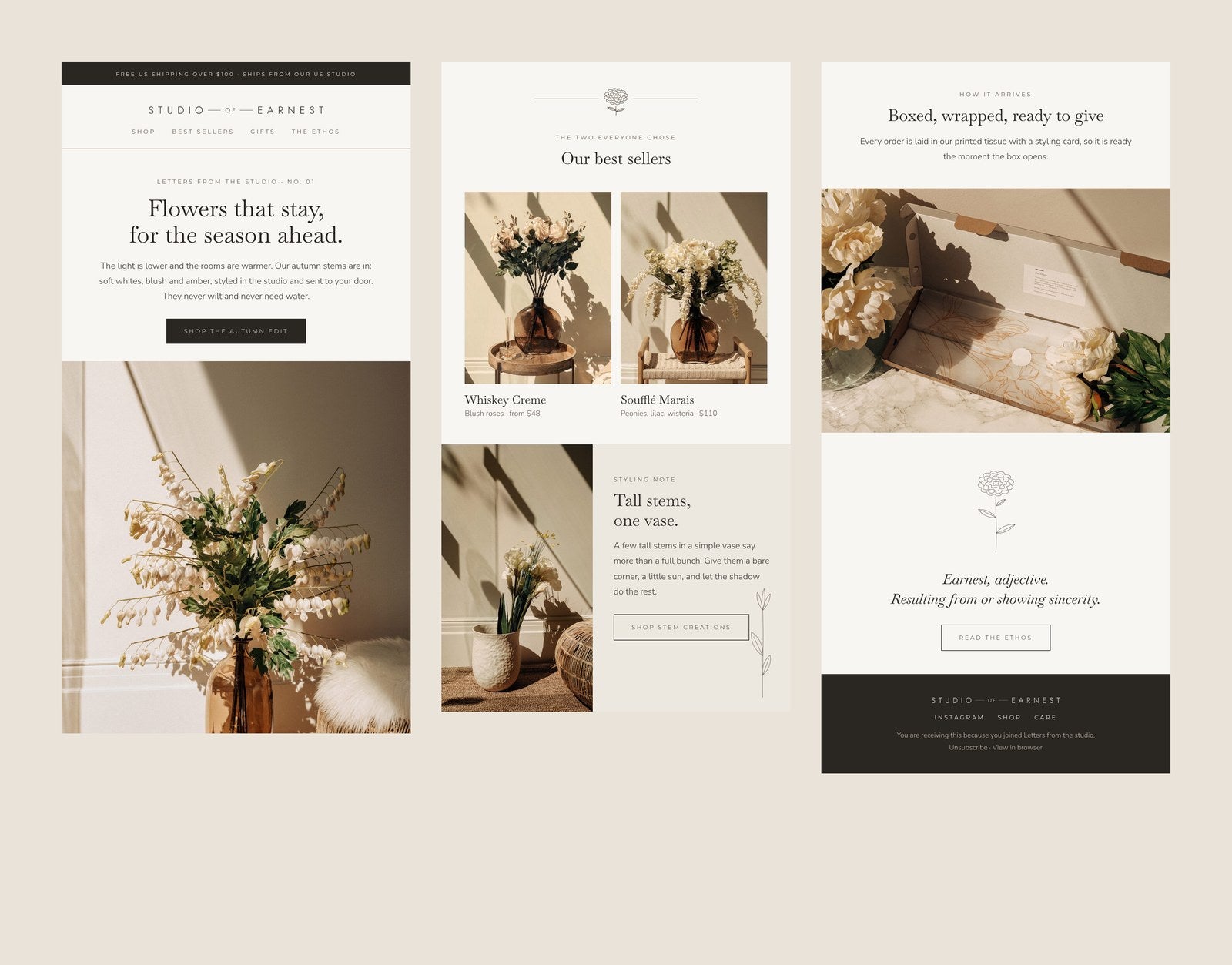 Studio of Earnest newsletter, Letters from the studio