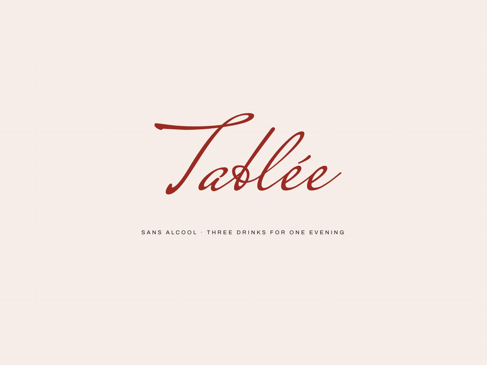 Tablée wordmark, formal red script