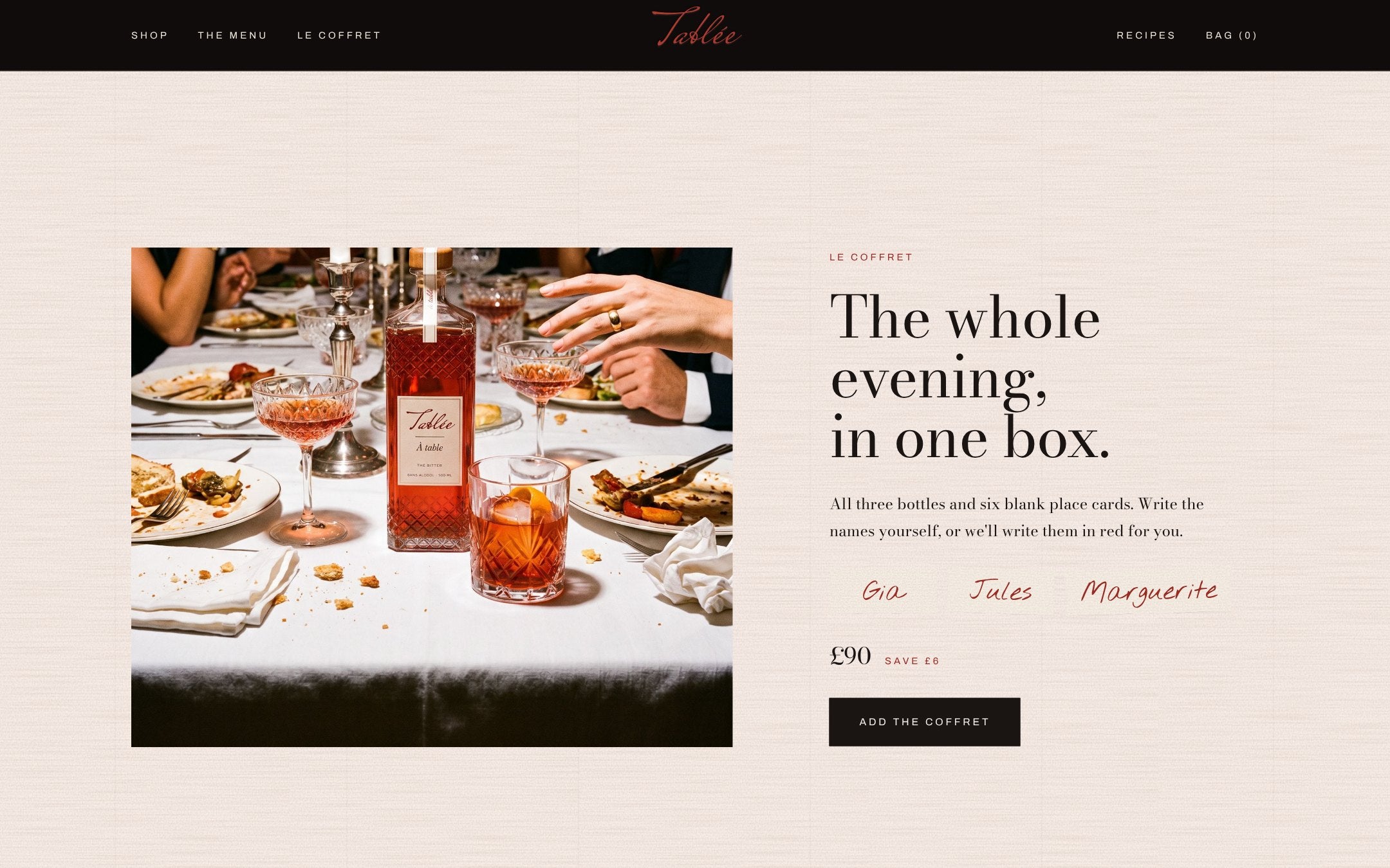 Tablée, le coffret