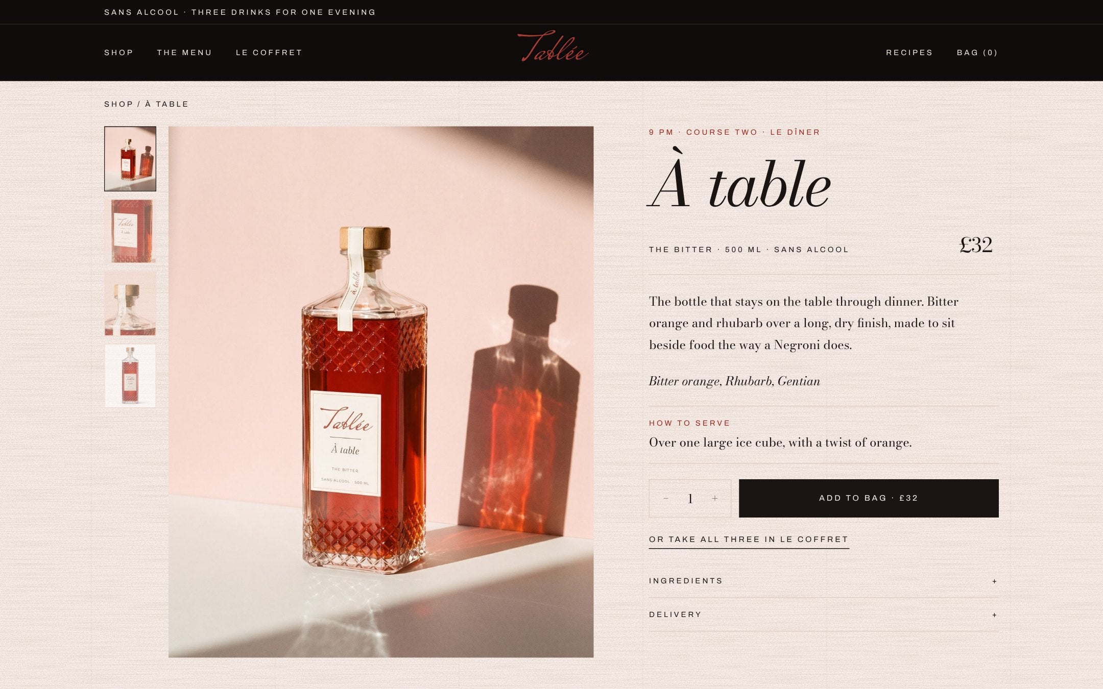 Tablée product page, À table